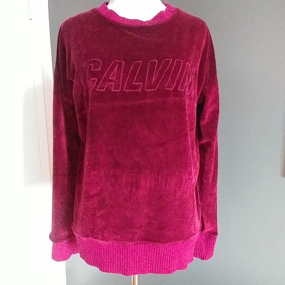 Calvin Klein Jeans velvety burgundy sweater